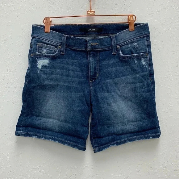 JOE’S IRISA DISTRESSED DARK WASH DENIM SHORTS SIZE 26 - Picture 1 of 6